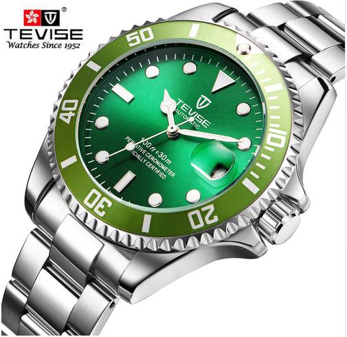 

2021 TEVISE Top Brand Men Mechanical Watch Automatic Fashion Luxury Stainless Steel Male Clock Relogio Masculino Drop Shipping, White