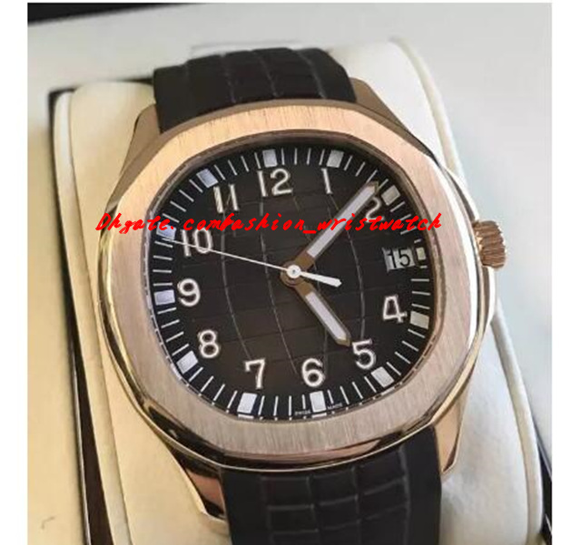 

top quality automatic movement watch men black dial rose gold skeleton rubber band transparent back 5167 1a 001 mens watch