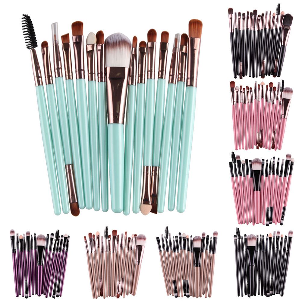 

Good Quality Professional 15 pcs/Sets Eye Shadow Foundation Eyebrow Lip Brush Makeup Brushes Comestic Tool