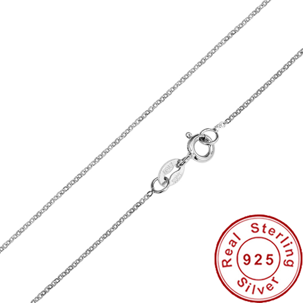 

Fashion Jewelry Sterling Silver Chain 925 Necklace T and CO Rolo Chain for Women 1mm 16 18 20 22 24 Inches