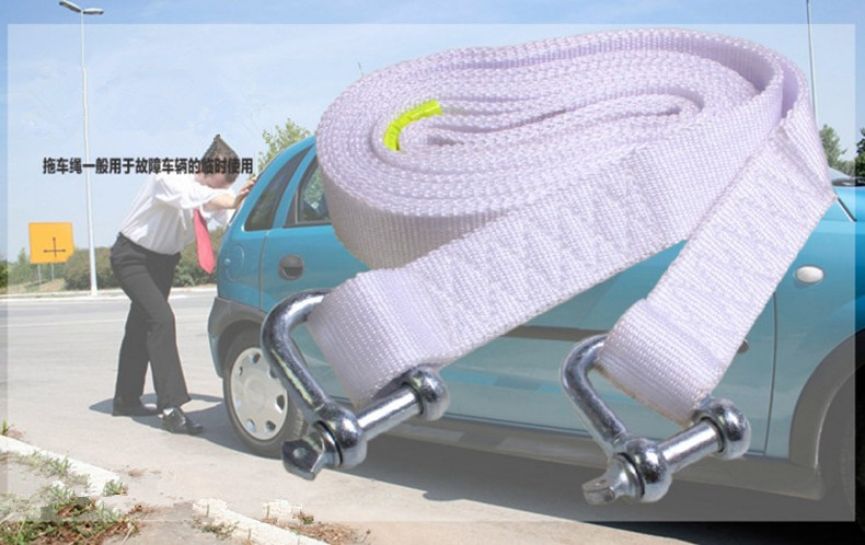 5M Nylon+Steel Hook Tow Strap Synthetic Winch Rope Car trouble Emergency Tools auto supplies-image-377092613