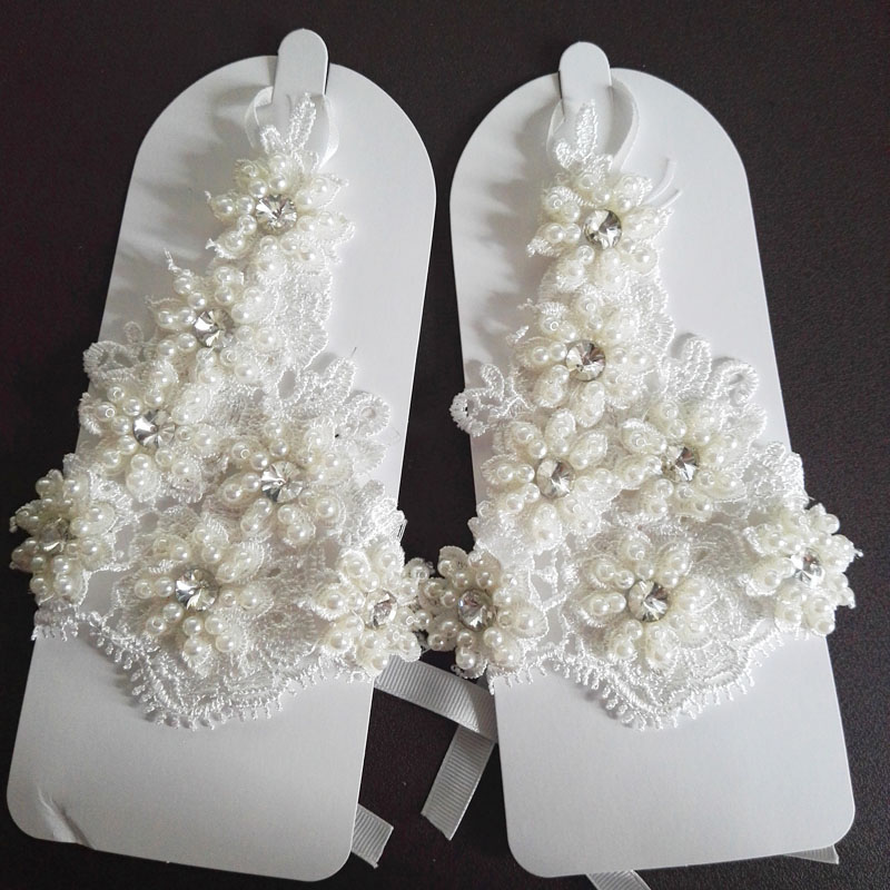 

Sparkling Ivory Bridal Gloves Beads Crystal Pearls Wedding Bridal Gloves Wedding Accessories Real Pictures