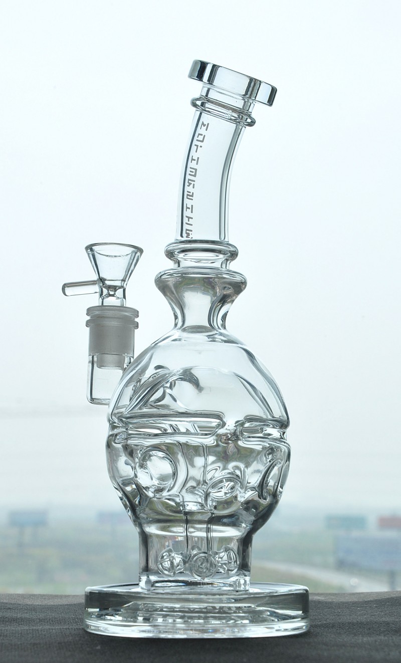 

Heady Thick Fab Egg Water Pipe Hookahs Skull Beaker Dab Rig Bong Ball Recycler Glass Bent Neck with Mushroom Matrix