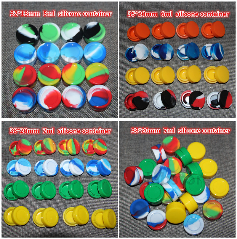 

wholesale silicone wax bho container, silicone OIL containers, 1.5ml/3ml/5ml/6ml/7ml/10ml silicone dab jar with the free shipping