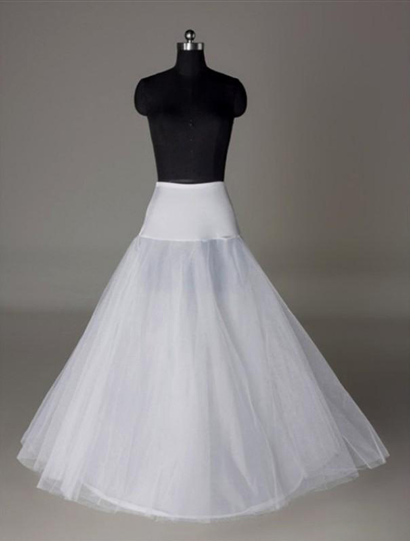 

In Stock UK USA India Petticoats Crinoline White A-Line Bridal Underskirt Slip No Hoops Full Length Petticoat for Evening/Prom/Wedding Dress, Same as picture