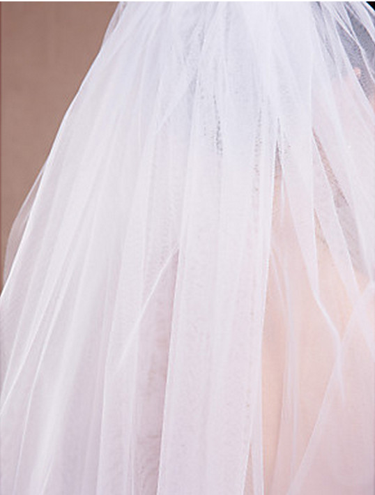 

New high Quality Sexy Romantic Two Layer Fingertip Cut Edge Veil Bridal Head Pieces For Wedding Dresses, White