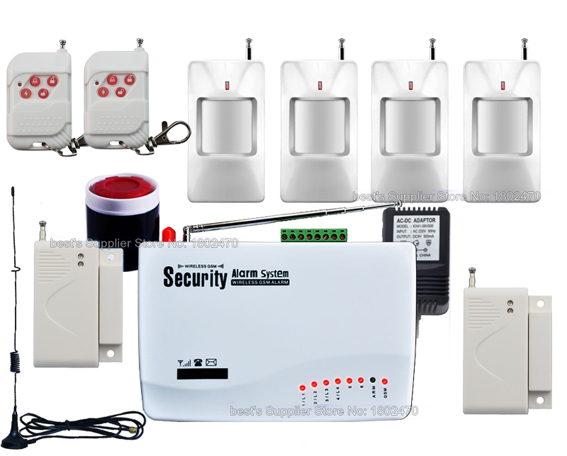 

Dual Antenna ! Wireless Home Burglar Security GSM Alarm System Auto Dialer SMS SIM Call (Built-in battery) 4x PIR Motion Detector