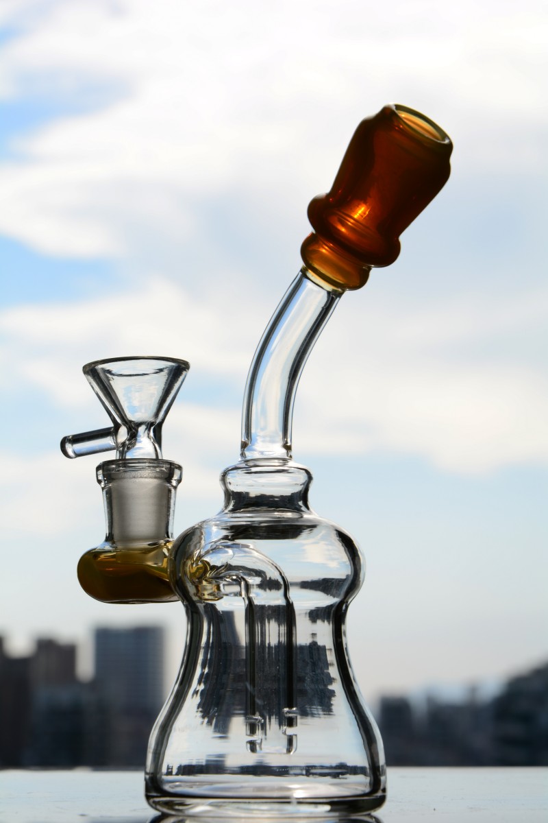 

Heady Glass Bongs Small Bong Colored Mouth Bent Neck Bubbler Dab Rig Recycler Water Pipe Inline Beaker Bong
