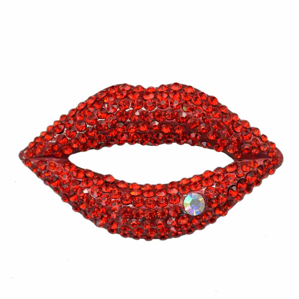2016 Corée Nouvelle Annonce Mode Délicat strass sexy lèvres rouges alliage broche Pour Bijoux En Gros Broches broche 49x29mm