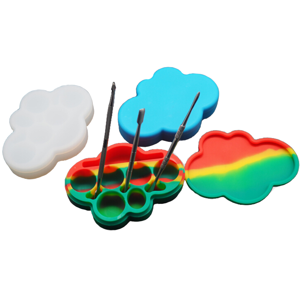 

Large Cloud Shape Silicone Container Jar Dab Box 85ML non stick silicone container lids Tobacco Storage Container