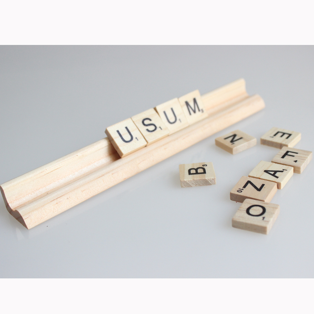 

Wood Scrabble Tiles Letters Stand Rules 19 Cm (Length) No Letters Wooden Stands 20 pcs