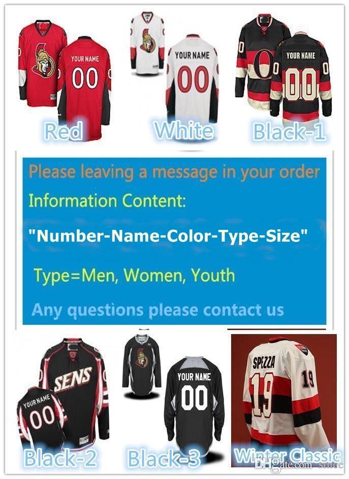

2016 New Custom Ottawa Senators Men & Youth & Women size XXS~6XL goalie cut Premier Alternate Winter Classic Personalize Ice Hockey Jerseys, Black-2
