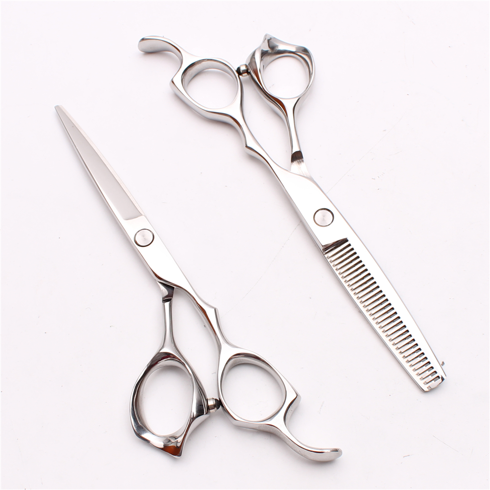 

6'' 17.5cm Japan 440C Silver Scissors Customized Logo Laser Professional Human Hair Shears Barbers" Hairdressing Scissors Style Tools C1024