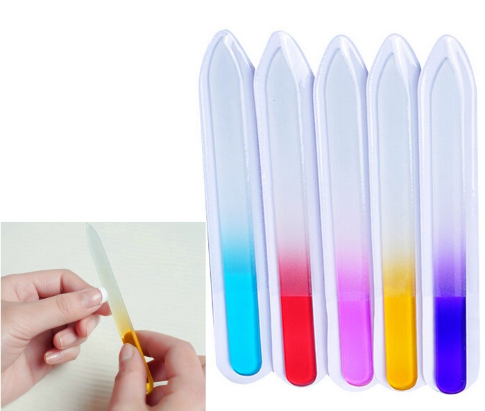 

500X 9*0.35cmDurable Crystal Glass File Buffer Nail Art Buffer File For Manicure UV Polish Tool Nail File