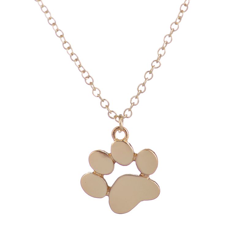 

Wholesale Metal 2016 New Choker Necklace Tassut Cat and Dog Paw Print Animal Jewelry Women Pendant Long Cute Delicate Statement Necklaces