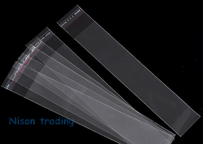 

Self Adhesive Seal OPP bag free shipping 4*15cm all clear bookmark packing plastic pouch, 1000pcs/lot glue sealed pack bags