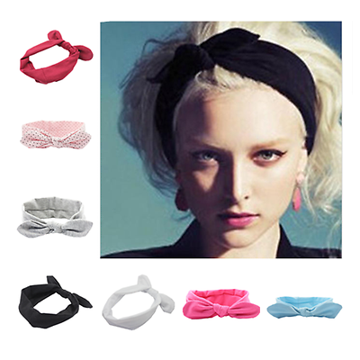 

Women Yoga Bow Hairband Turban Hairwear Knotted Rabbit Hair Band Headband Easy #R48