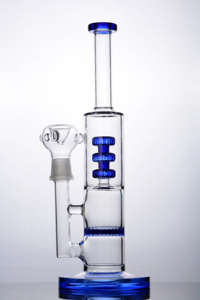 

Double chamber Water pipe honeycomb and tower perc Oil Rigs Shisha Hookahs glass bongs with 18 mm joint