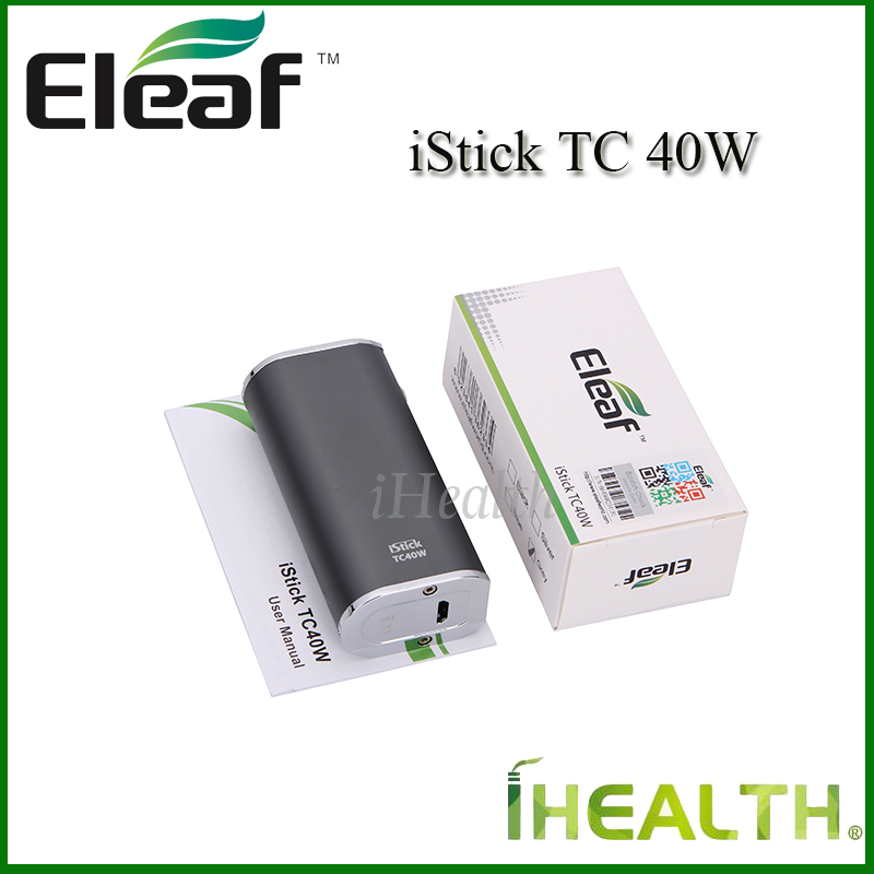 

Authentic Eleaf iStick TC 40W Mod 2600mah Built-in Battery 40w Temperature Control Mod Simple Paking 4 Color Options Fast Shipping Free DHL