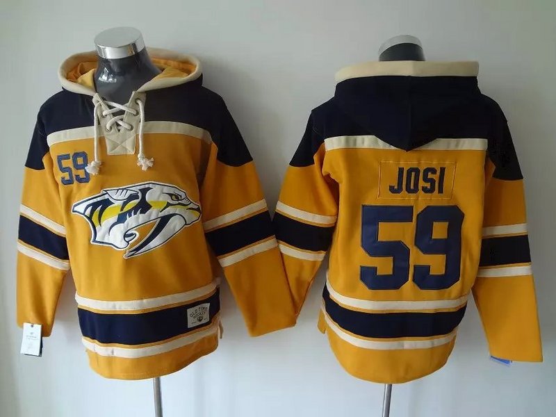 

Top Quality ! 2017 New Old Time Hockey Jerseys Nashville Predators #59 Roman Josi Yellow Hoodie Pullover Sports Sweatshirts Winter Jacket