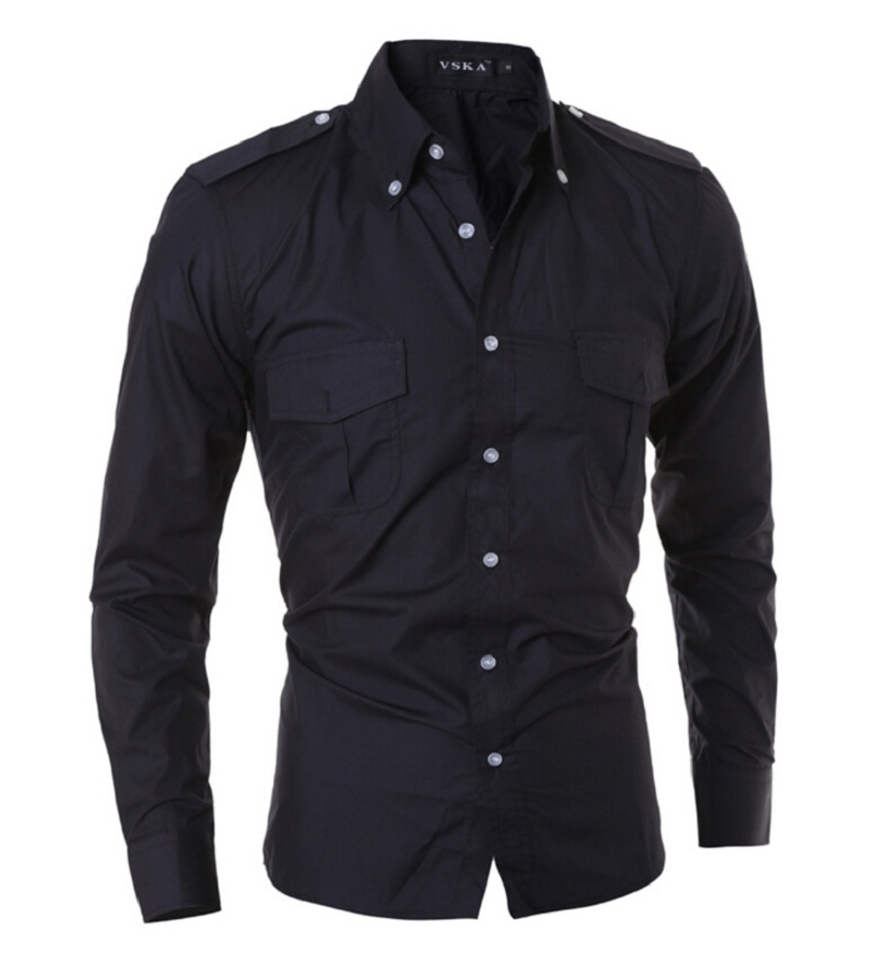 

Wholesale-Men's long-sleeved cotton shirt camping outdoor dress shirt absorbent, breathable high-quality casual shirt, Black