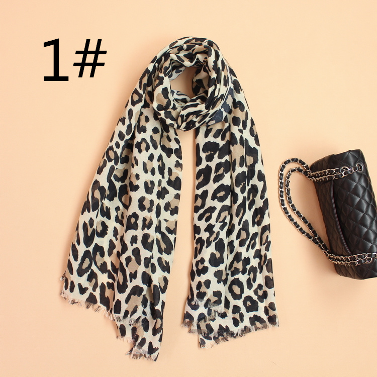 

Leopard Ladies Women autumn winter cotton scarves fashion wraps soft warm scarf cashmere pashmina casual accessories, 2 colors to choose