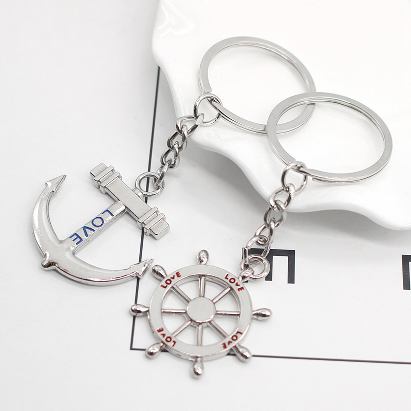 

Wedding Supplies Keychain Favors Lovers Key chain Anchor and Rudder Style Alloy Key Ring
