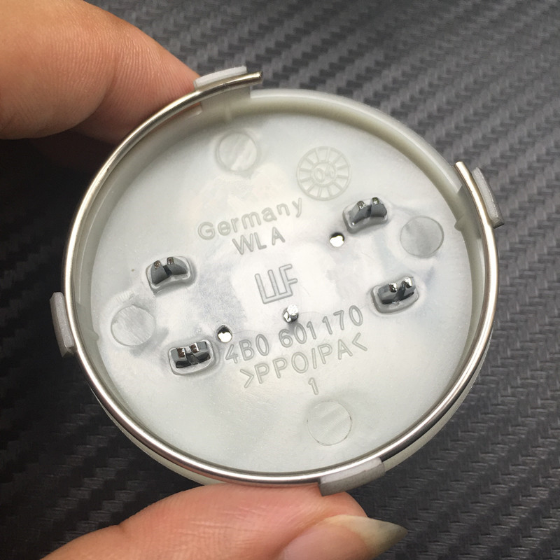 

100pcs 60mm Car Wheel Center Caps Rims Cover Emblem Badge Fit For A3 A4 A5 A6 Q3 Auto Cars Black Gray 4B0601170 Hub Caps DHL