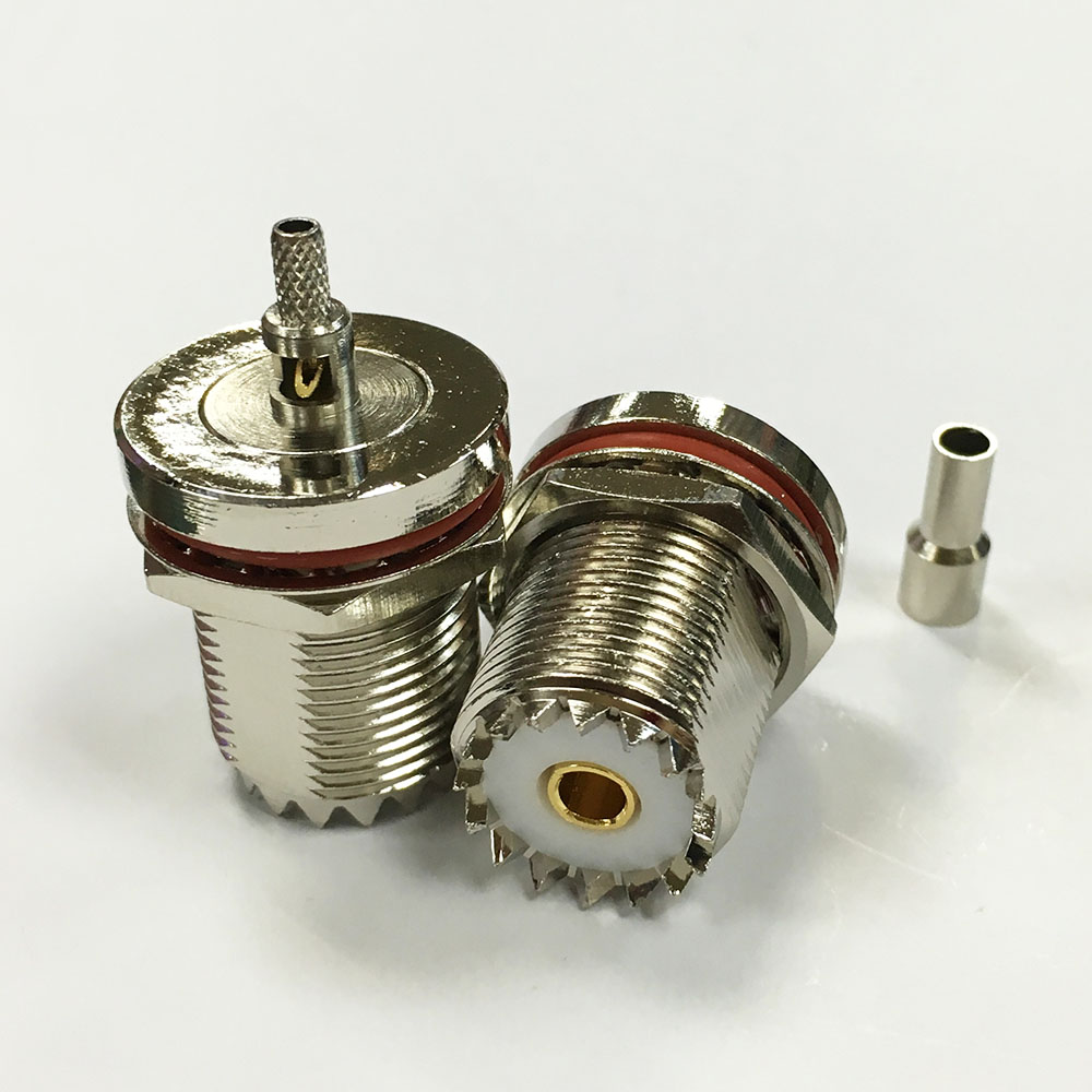 

10Pcs\Lot Freeshipping Brass UHF Female SO239 Jack Bulkhead Window Crimp RG174 RG316 LMR100 Cable High Quality Minijack Plug Wire Connector