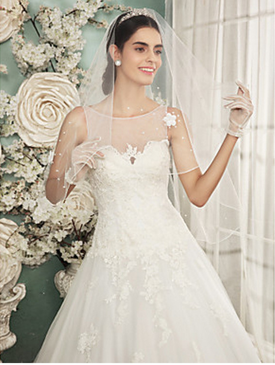 

New Top High Quality Romantic Amazing Elegant Luxury Elbow Length Line Edge Veil Pearl Bridal Head Pieces Alloy Comb For Wedding Dresses, Ivory