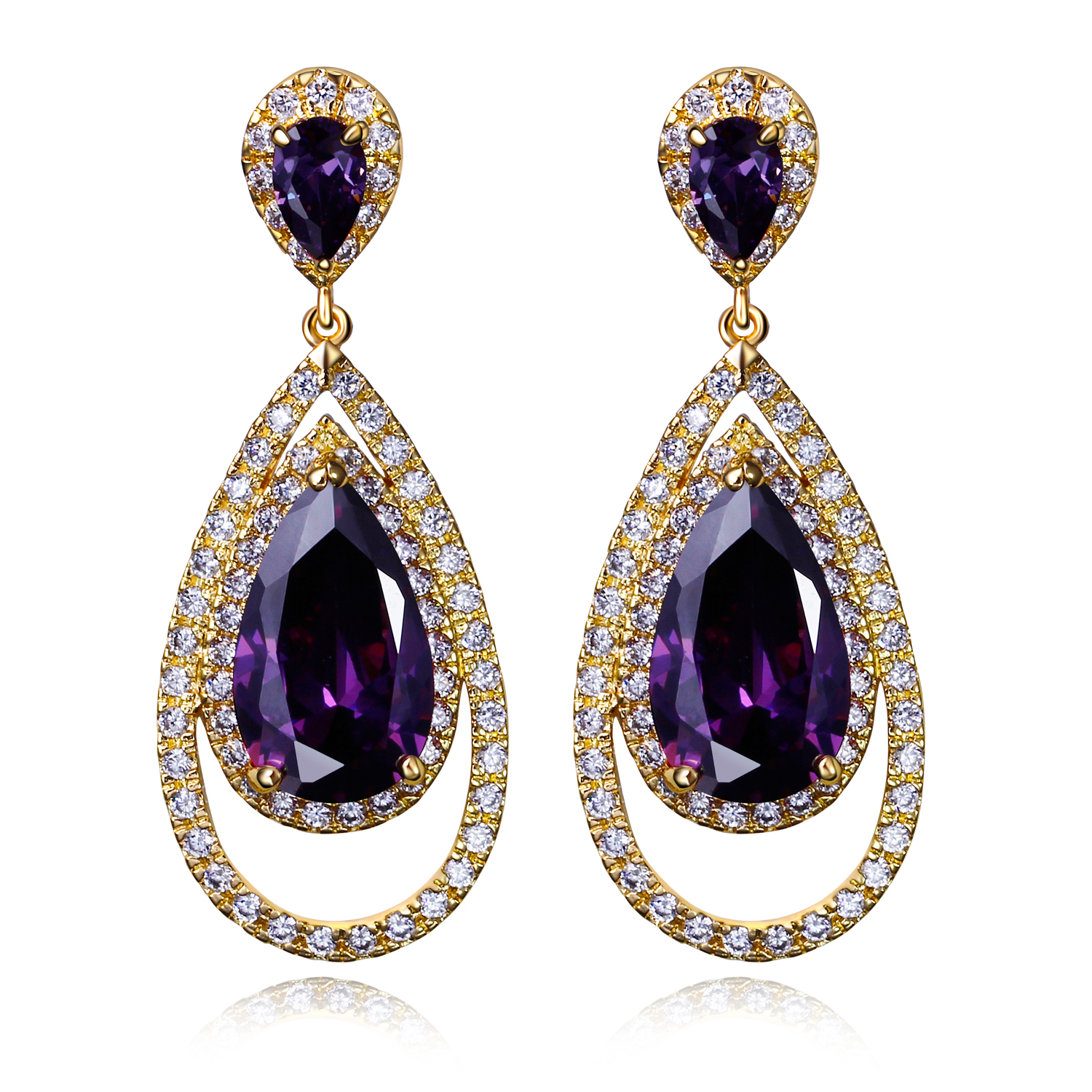 Nouvelles boucles d'oreilles pour la fête, 4 couleurs disponibles Zircon cubique en Stock, boucles d'oreilles Big Water Drop