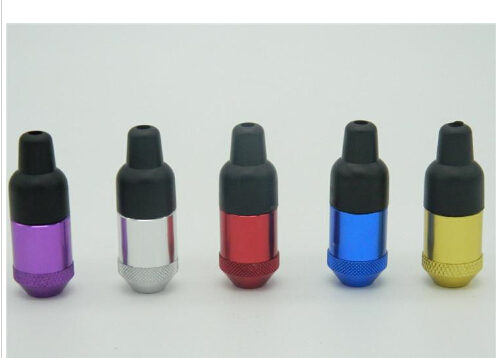 

Wholesale Rubber Mouth Metal Smoking Pipe Mini Metal Smoking Pipe Tobacco Snuff Tube Colorful Hand Pipes Durable Aluminum Smoking