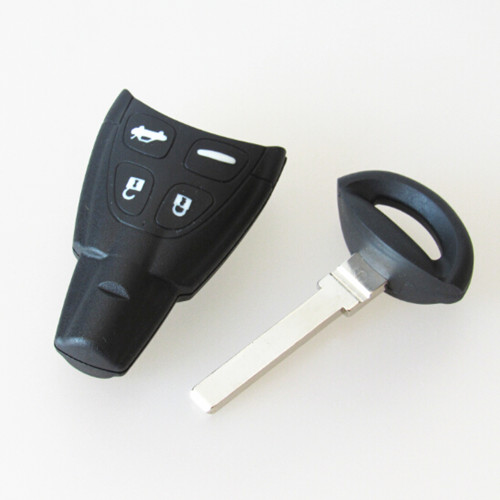 

HIGH quality soft keys for SAAB 4 button remote key blank shell smart key case with blade for SAAB key 9-3 9-5 93 95, Black