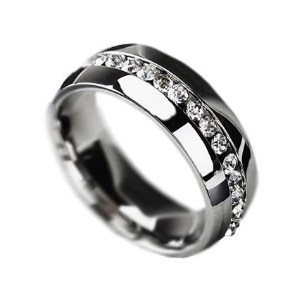 

Hot! Classic Women Engagement Wedding Ring For Woman Cubic Zirconia Eternity Stainless Steel Rings Fashion Dames Jewelry BK419