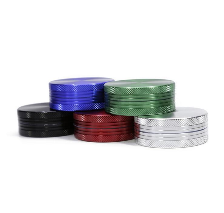 

2 Layers Herbal Hand Smoking Metal Herb Grinder Aluminium Alloy 50mm Tobacco Grinders Spice Crusher 5 Colors Tools Accessories Pipes
