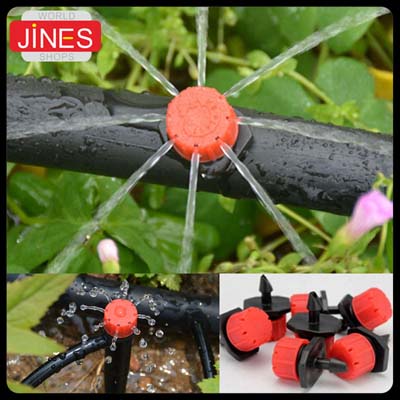 50 pieces / Lot Adjustable Garden Irrigation Misting Micro Flow Dripper Head Drip System Barb watering Free & Drop Shipping-image-249797269