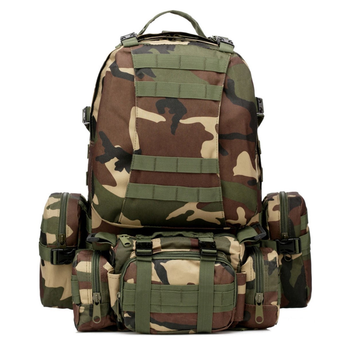 

55L Outdoor Sport 3D Molle 600D Military nylon wearproof Tactical Backpack Camping hiking Rucksack mountaineering climbing Bag, Cp