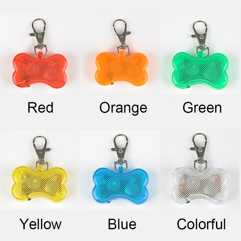 

10pcs/lot Cute Bone Style Safety Red Flashing LED Light Pet Dog Collar Pendant Charms