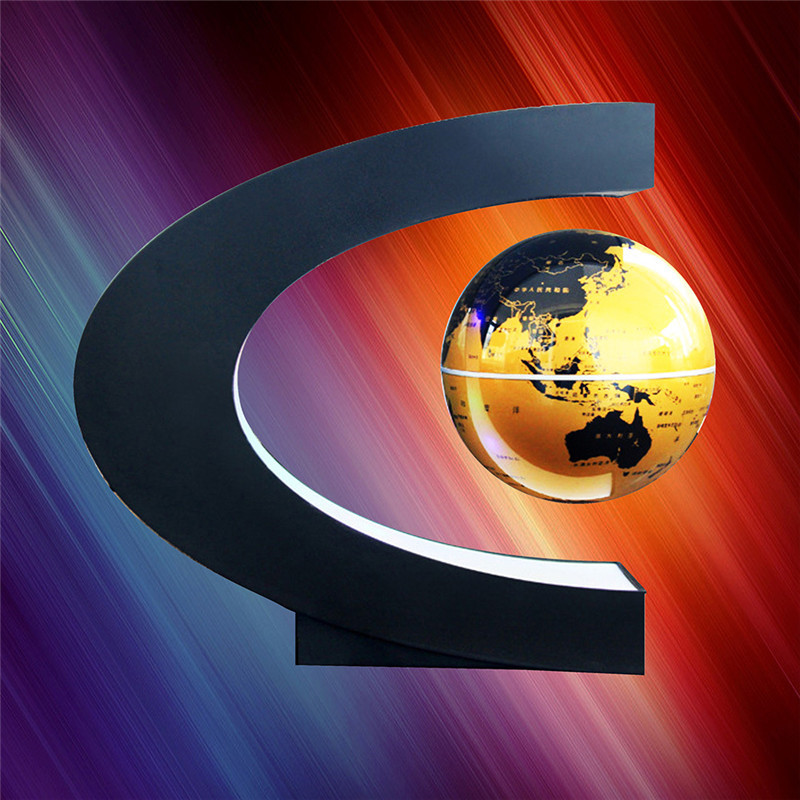

Novelty C Shape LED World Map Floating Globe Magnetic Levitation Light Antigravity Magic/Novel Lamp Birthday Home Dec Night lamp 23