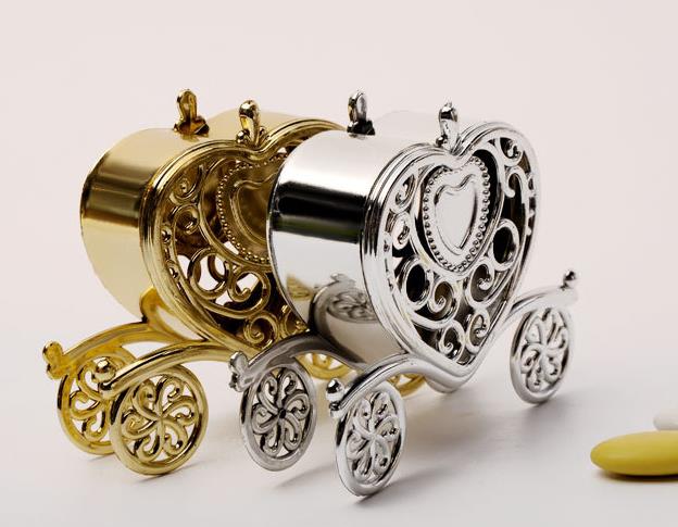 

Gold Silver Carriage Candy Box Gift Sweets Boxes Birthday Party Wedding Favours Decoration XMAS Anniversary Shower Gift Wrap