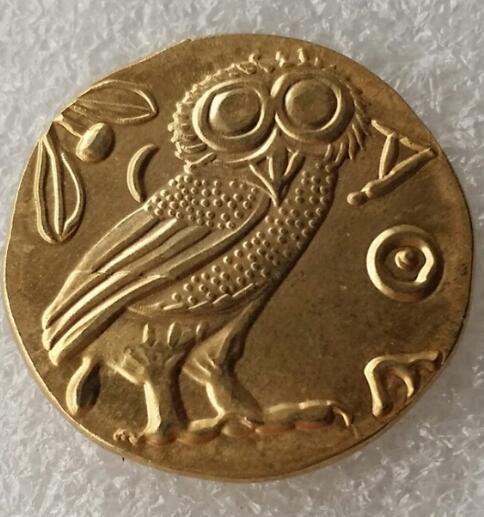 

G(04)Ancient Athens Greek gold Drachm - Atena Greece copy coins
