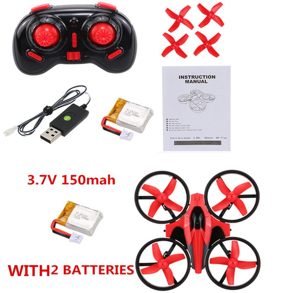 

Mini RC Drone with 2pcs Batteries 2.4G 4CH 6-Axis Gyro RC Quadcopter RTF UFO Mini Drone with 3D-Flip/Headless Mode with extra Batteries, With 1pcs battery