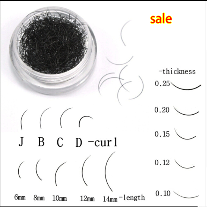 

Wholesale J B C D Curl Black False Eyelash Individual Lashes Strand Synthetic Extension Free Shipping