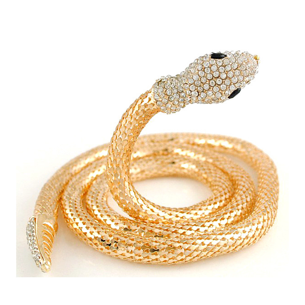 

Chock Necklace Golden Silver Snake Chain Necklace Diamond Long Necklaces Animal Gemstone Body Jewelry Sweater Chain Waist Chain