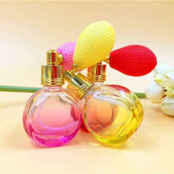 

10ml Fashion Gasbag Color Glass Perfume Bottle Refillable Pump Empty Bottle Atomizer Women Makeup Vials HOT 10pcs/lot FZ321