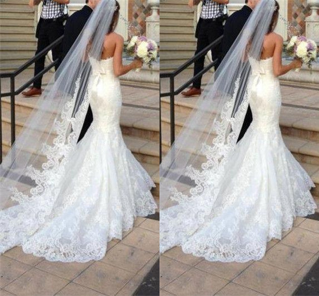 

Princess Wedding Veils Cheap Long Lace Bridal Veils One Layer Custom Made Lace Applique Edge Bride Veil Free Shipping, Black