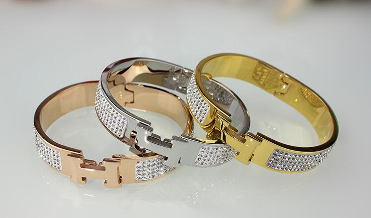

2017 New Heavy hot selling Three colour Yellow Gold Filled Bracelet for men and women free shipping