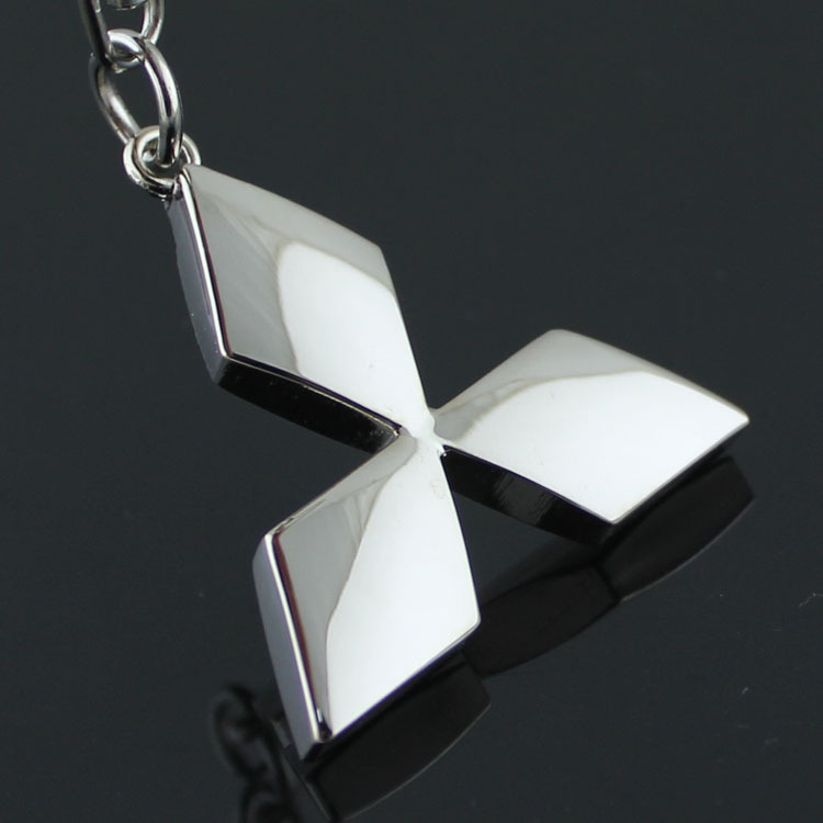 

5pcs/lot Fashion 3D Metal Car Logo key ring keyring keychain key chain for mitsubishi auto pendant Chaveiro Llavero Key Holder, Silver