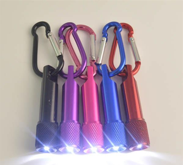

Best Portable Mini LED Flashlight Keychain Aluminum Alloy Torch with Carabiner Ring Keyrings LED mini Flashlight Mini-light free shipping