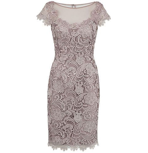 

Hot Selling Cap Sleeves Lace Knee Length Mother of the Bride Dresses for Wedding In Stock, Dark red
